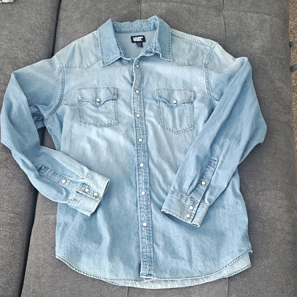 Lands' End Light Blue Denim Shirt